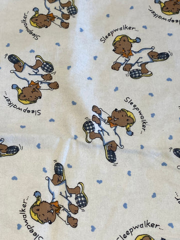 Sleepwalker Bear Flannel Fabric
