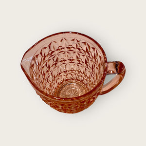 Holiday Pattern Pink Depression Glass Pitcher