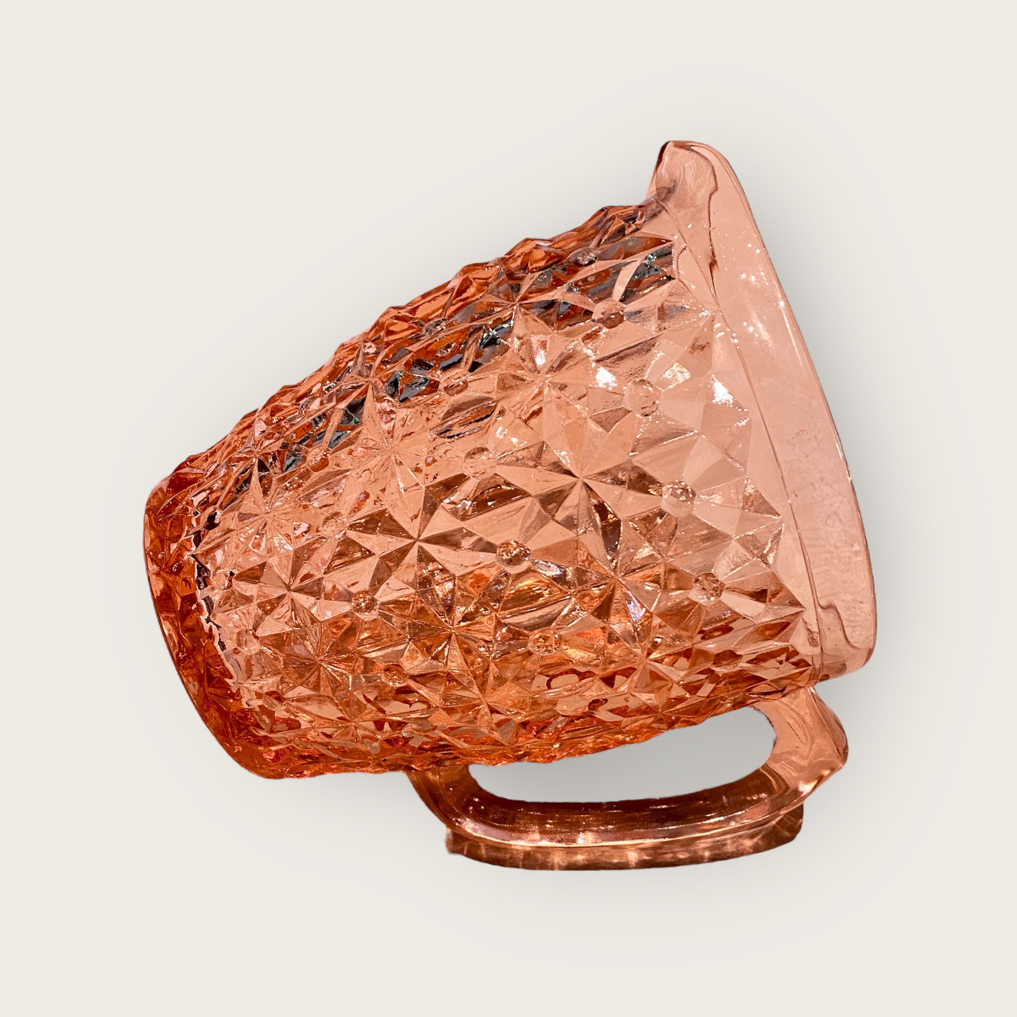 Holiday Pattern Pink Depression Glass Pitcher