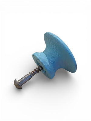 Reclaimed Blue Painted Wood Knob