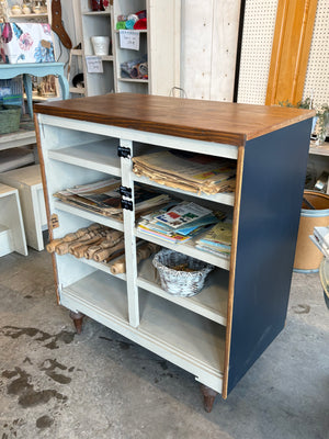 Custom Made Navy Blue Display Shelves