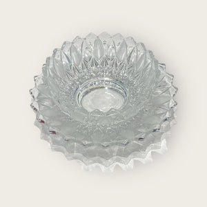 Etched Glass Small Bowl and Plate