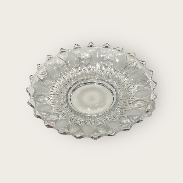 Etched Glass Small Bowl and Plate
