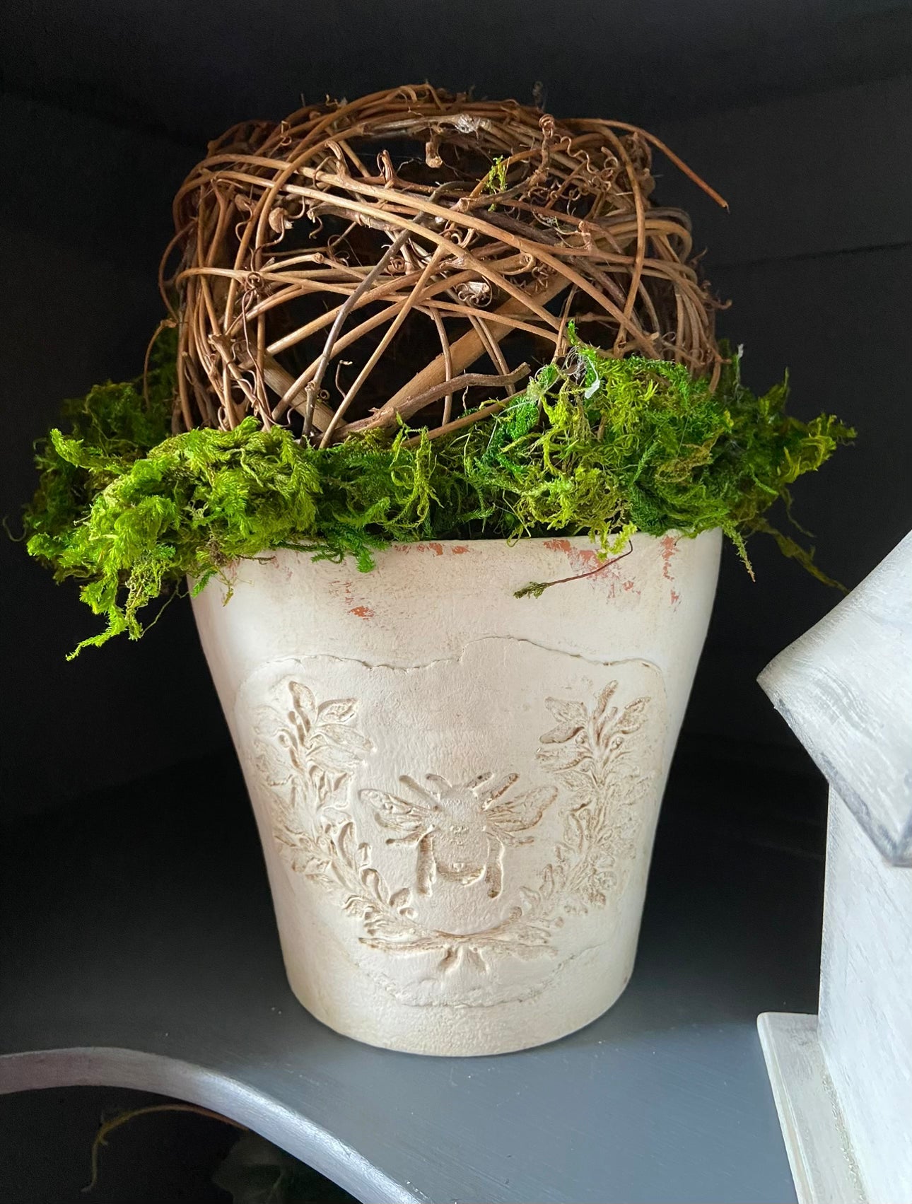 French Provincial Flower Pot with a Bee