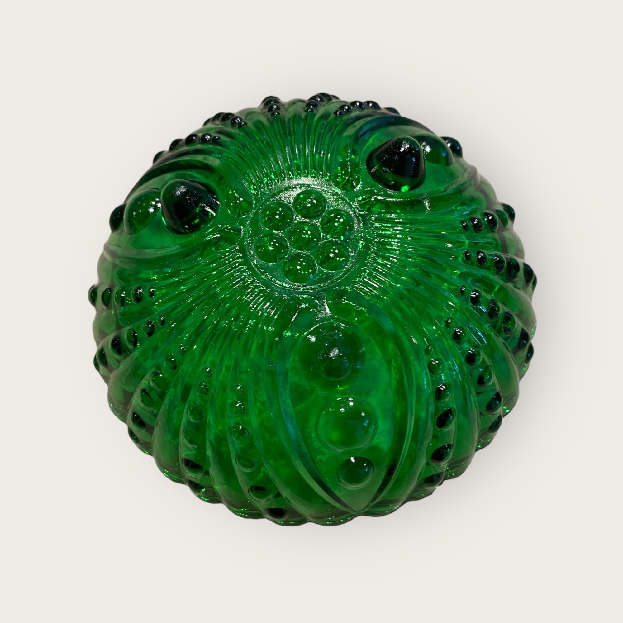 Emerald Green Carnival Glass Bowl