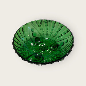 Emerald Green Carnival Glass Bowl