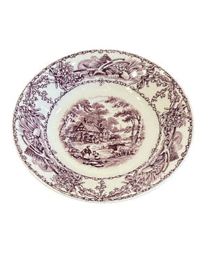 Purple Transferware Saucer/Triknet Dish