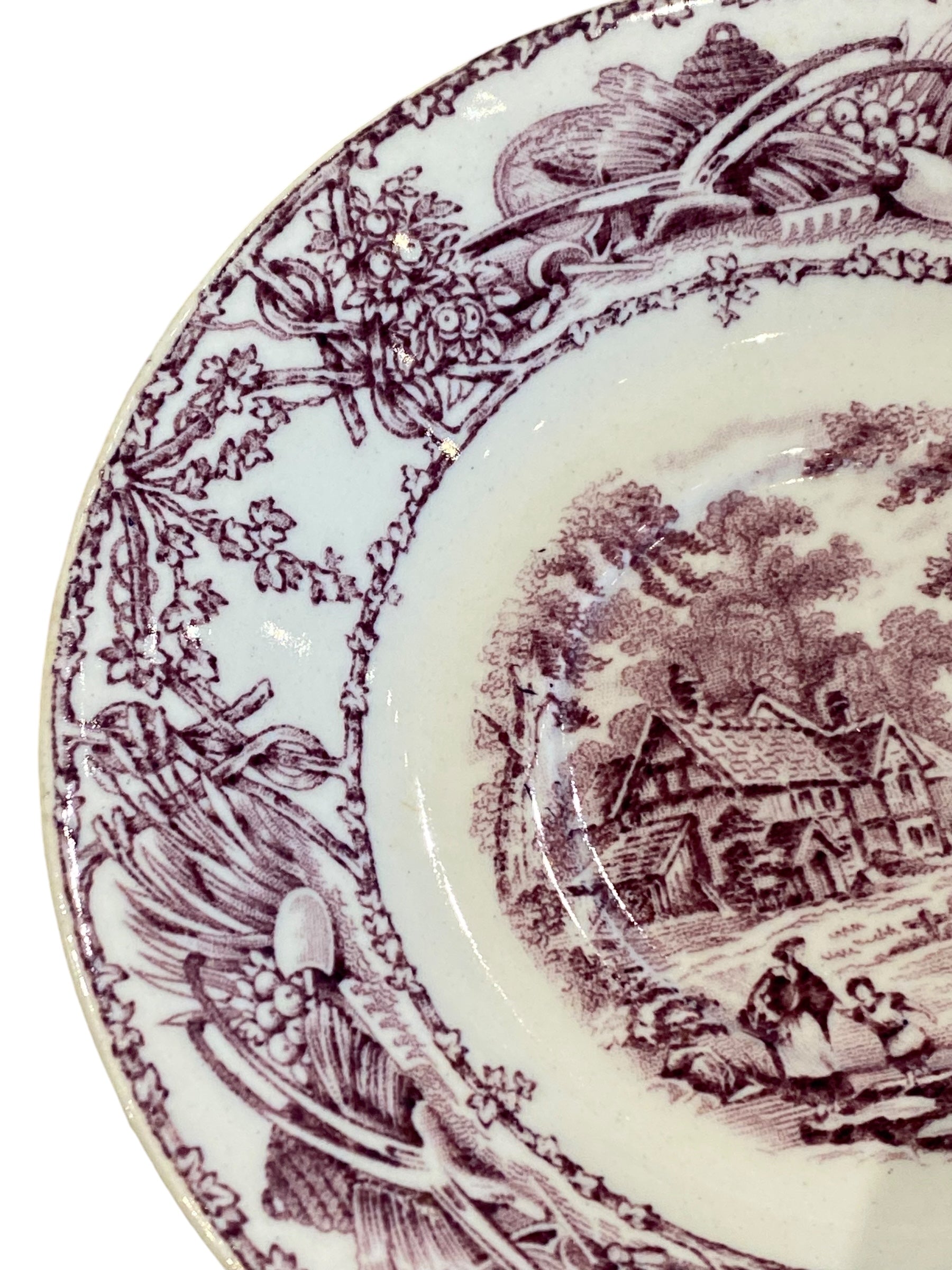 Purple Transferware Saucer/Triknet Dish