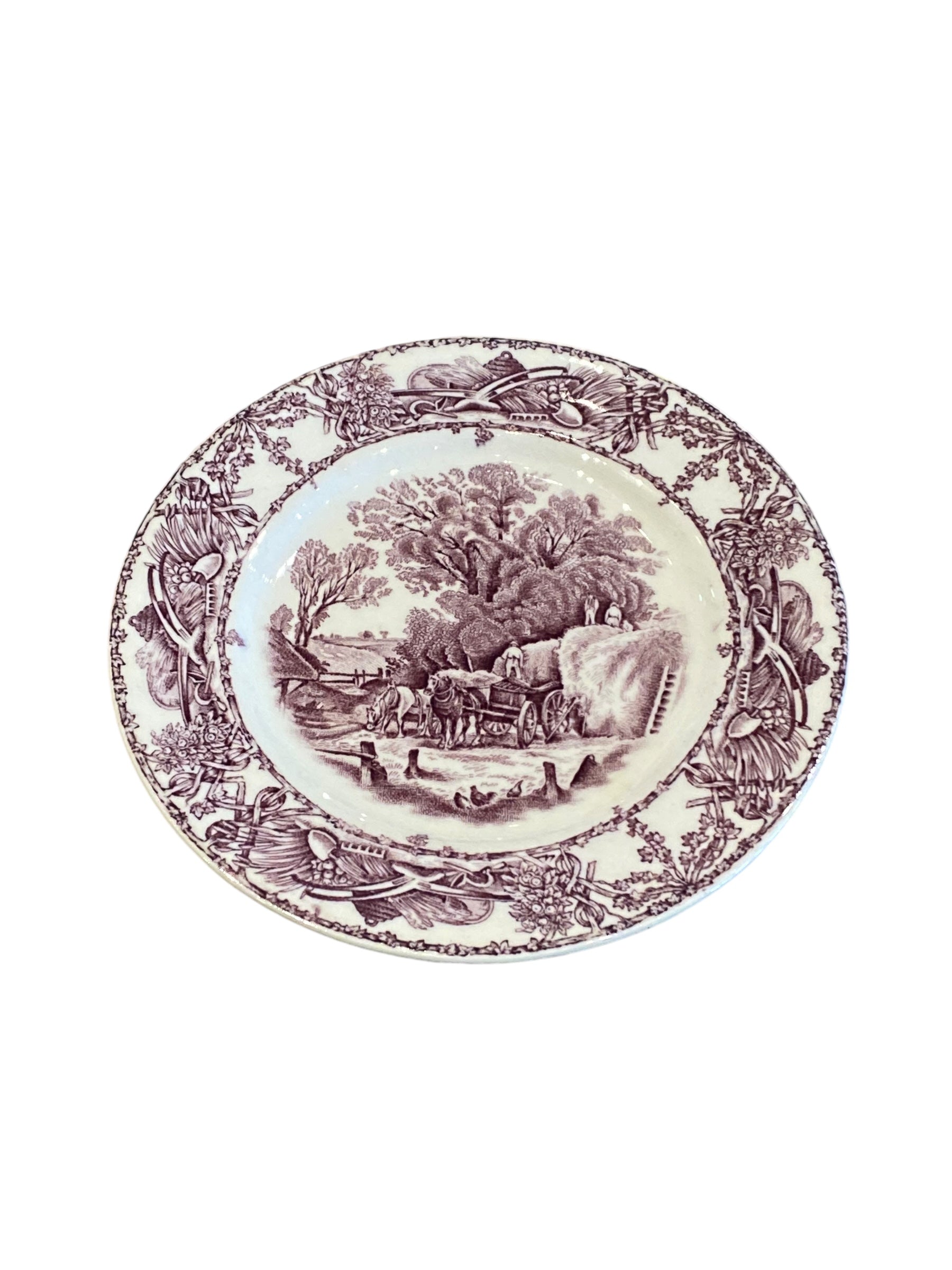 Purple Transferware Bread Plate