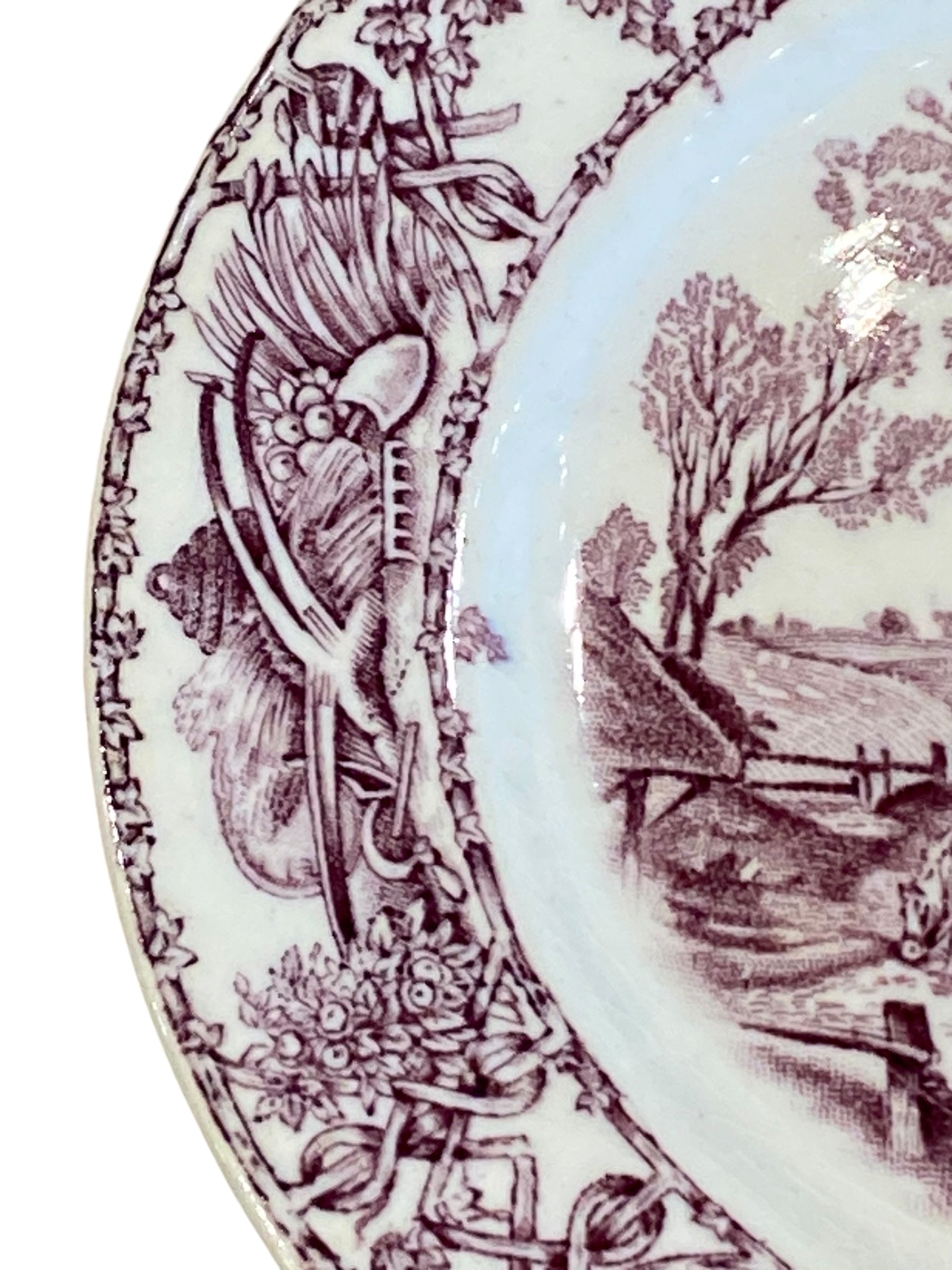 Purple Transferware Bread Plate