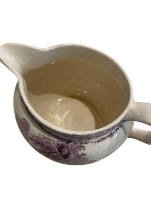 Purple Transferware Water Pitcher