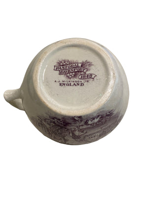 Purple Transferware Water Pitcher