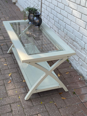 Soft Yet Modern Glass Top Coffee Table