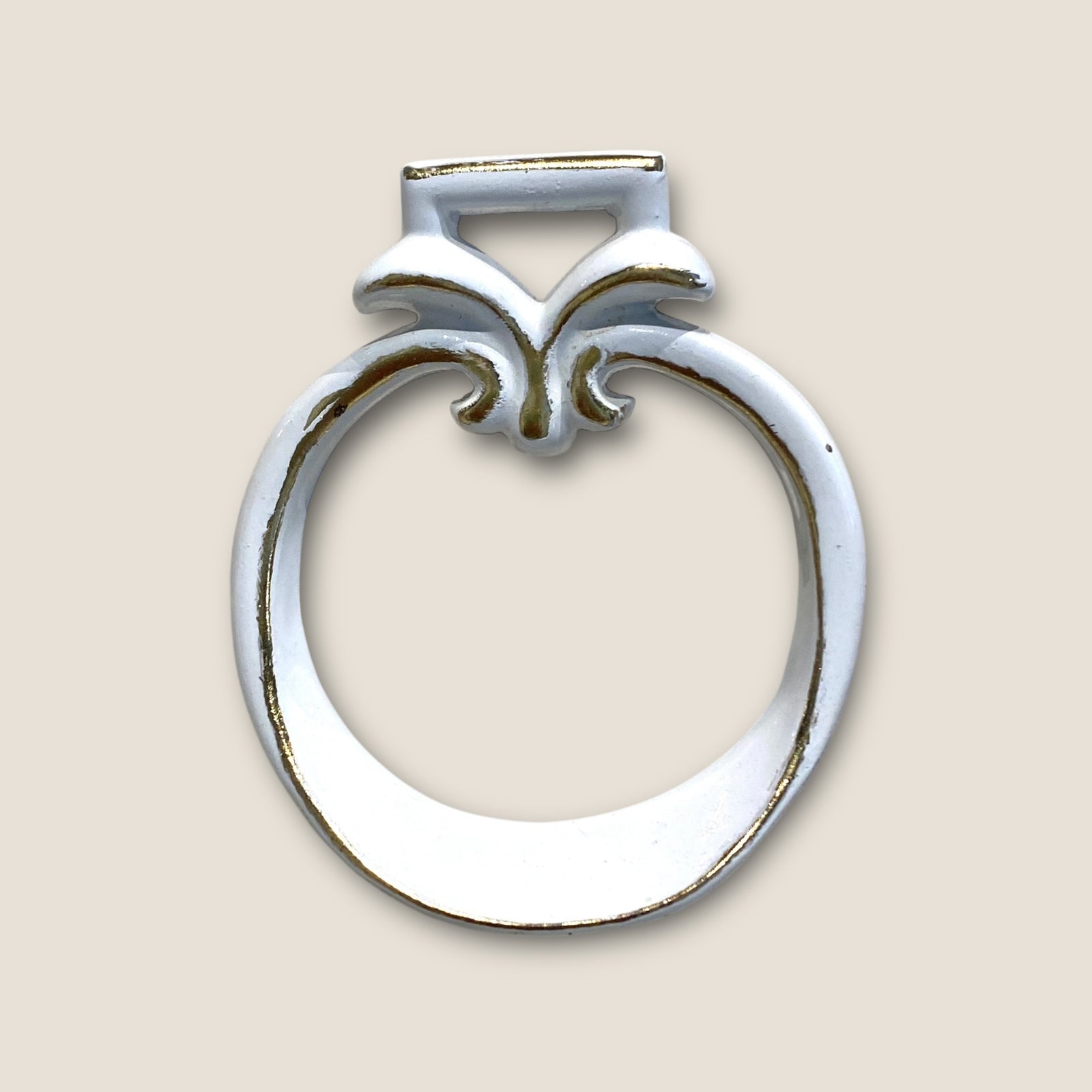 White and Gold Drawer Pull