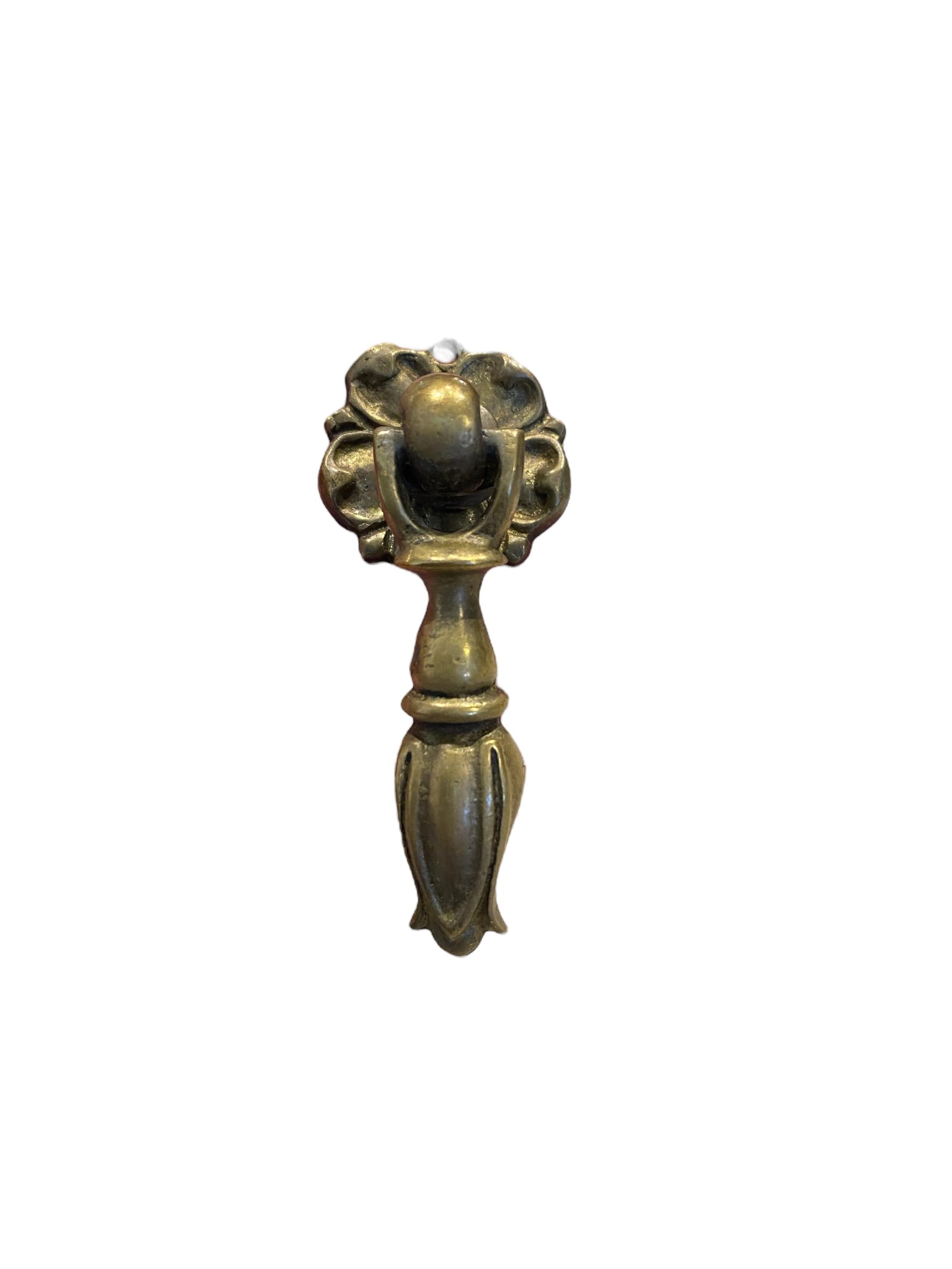 Brass Tulip Teardrop Pull and Backplate