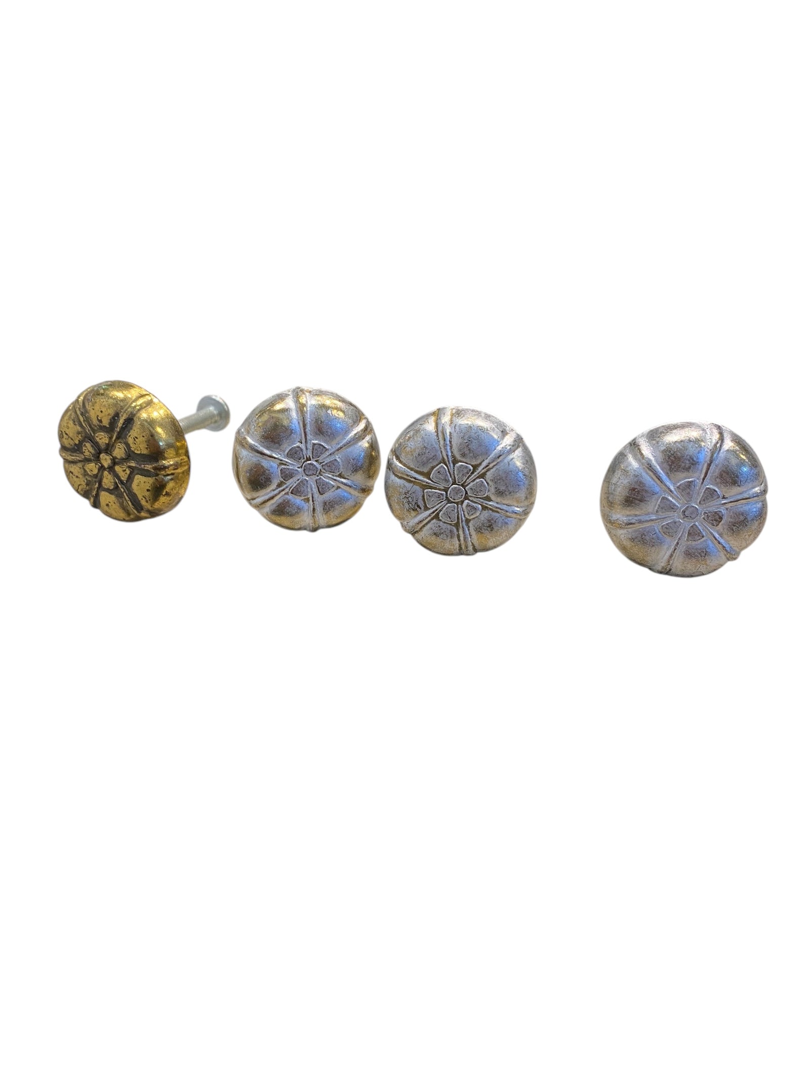 Brass Floral Design Knobs