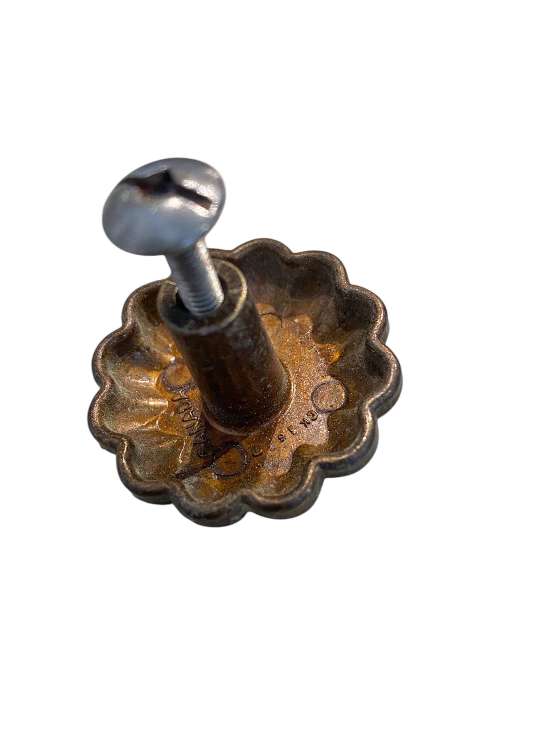 Vintage Ornate Brass Flower Drawer Knob