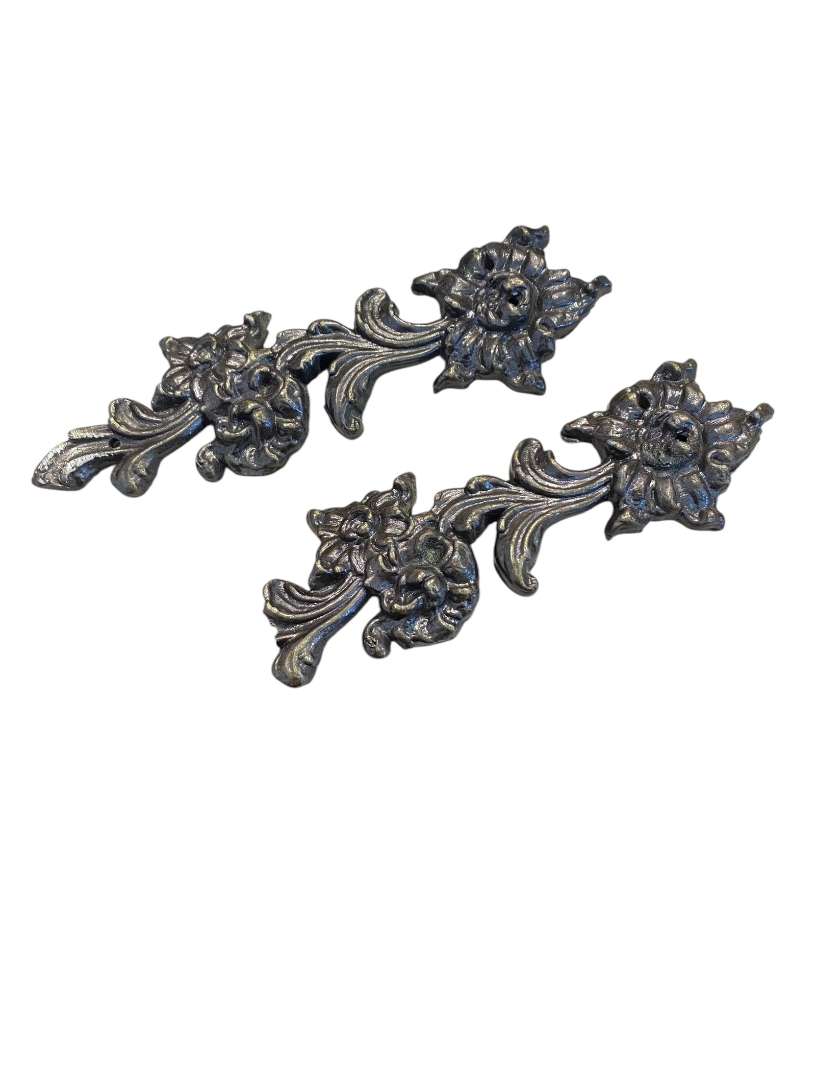 Dark Metal Floral Furniture Embellishments