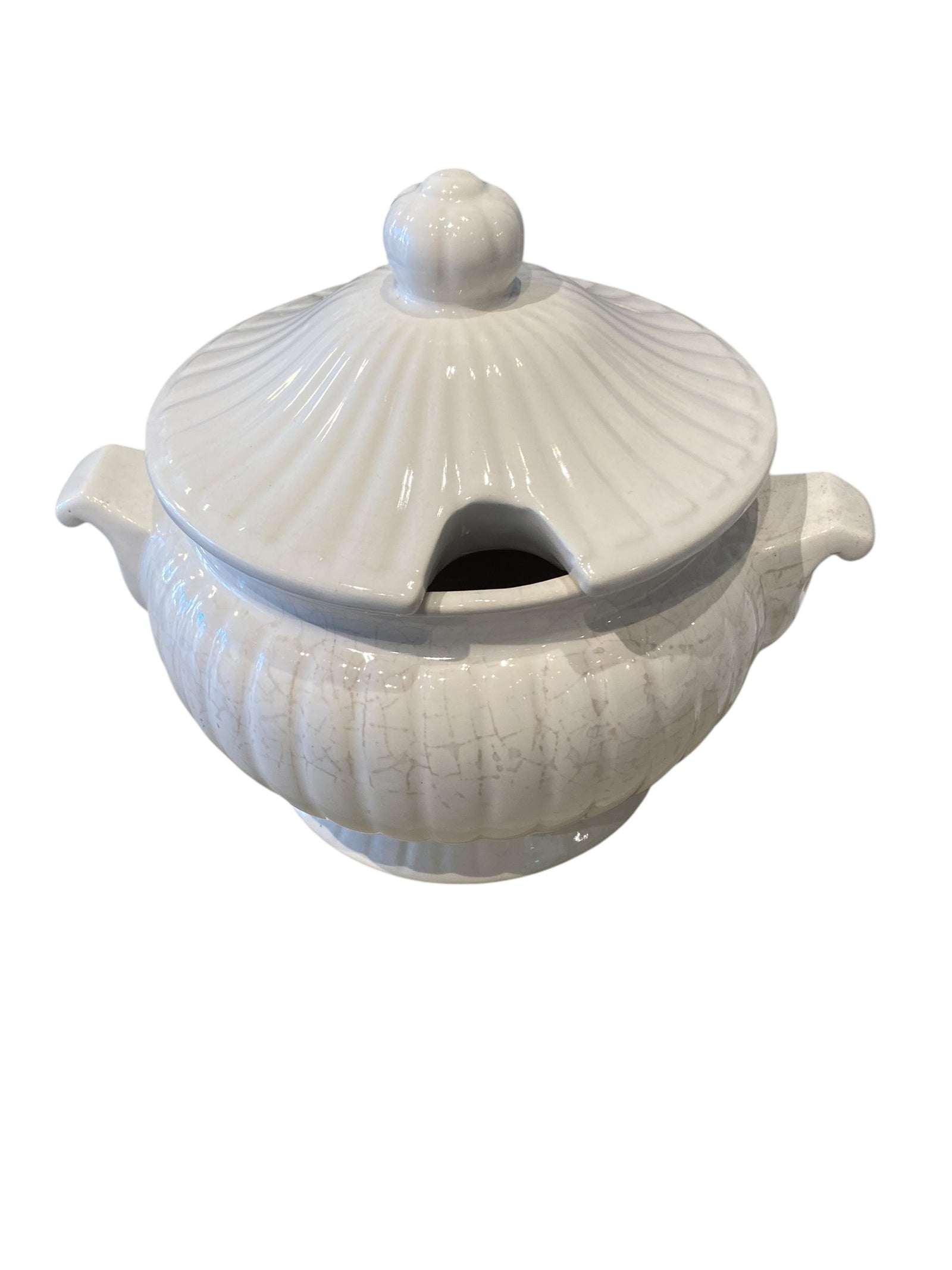 Small Tureen with Ribbed Lid