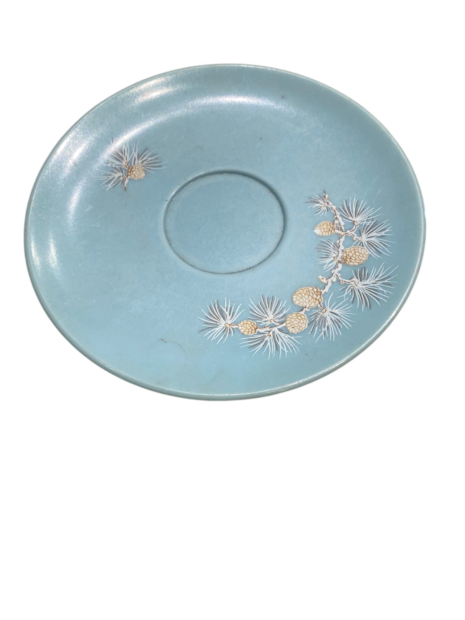 Melmac Gencraft Saucer with Pine Cones