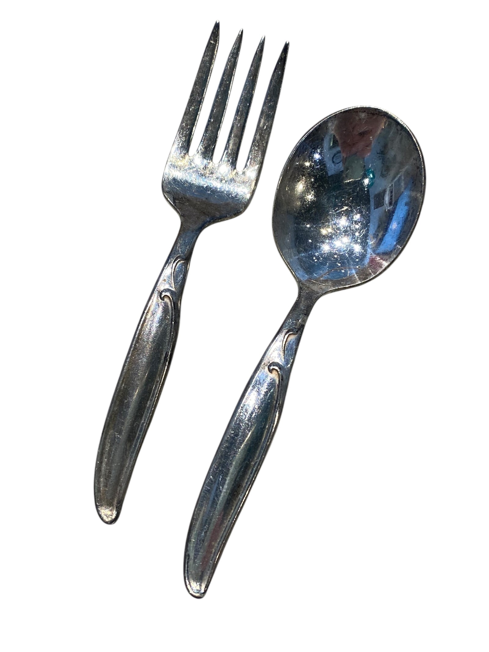 Wm Rogers 1958 Silver Plated Baby Spoon and Fork Set