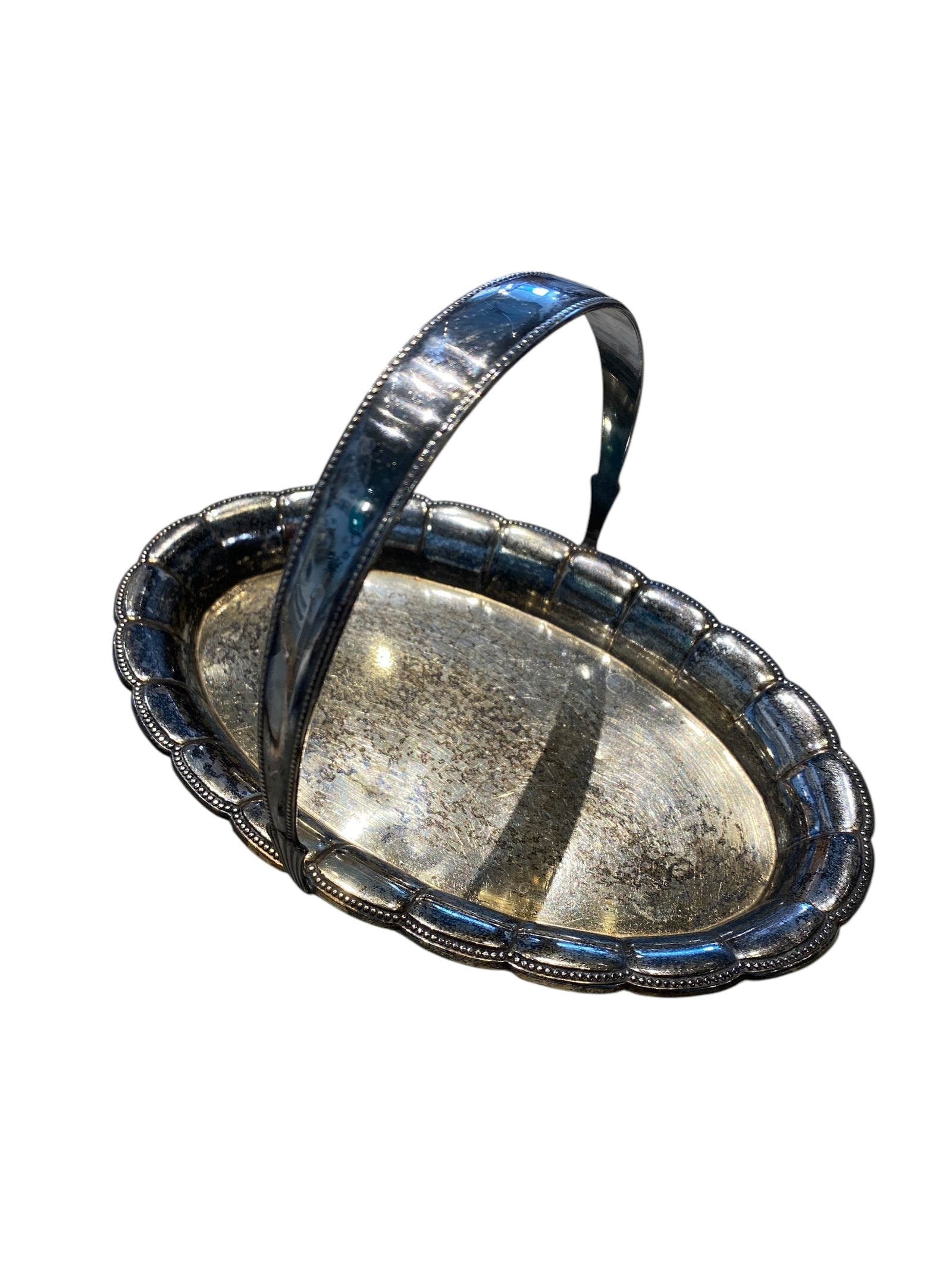 Silver Plated Oval Scalloped Dish