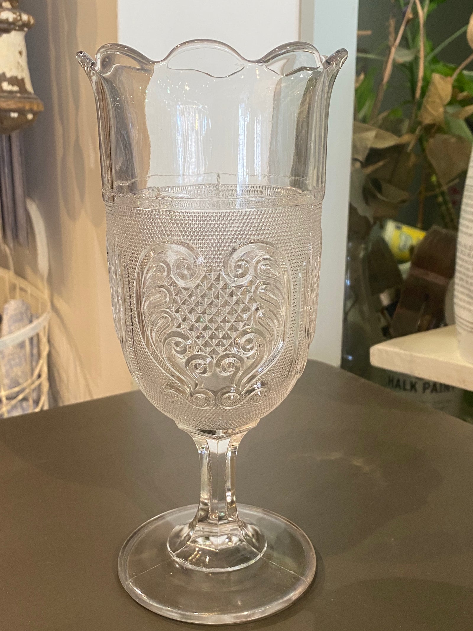 1870's Antique EAPG Bakewell, Pears & CO. Rochelle Pattern Celery Glass