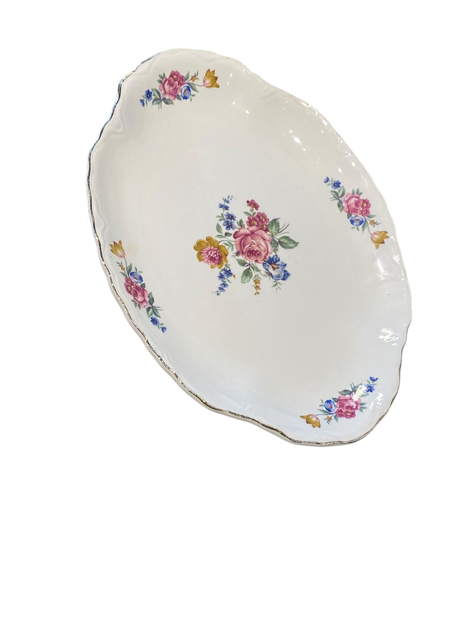 Hazel Floral 1940's Oval Serving Platter