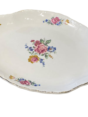 Hazel Floral 1940's Oval Serving Platter