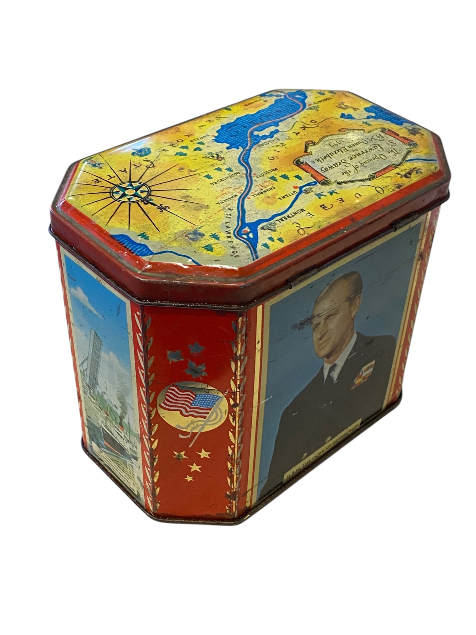 1959 Commemorative Queen Elizabeth Biscuit Tin