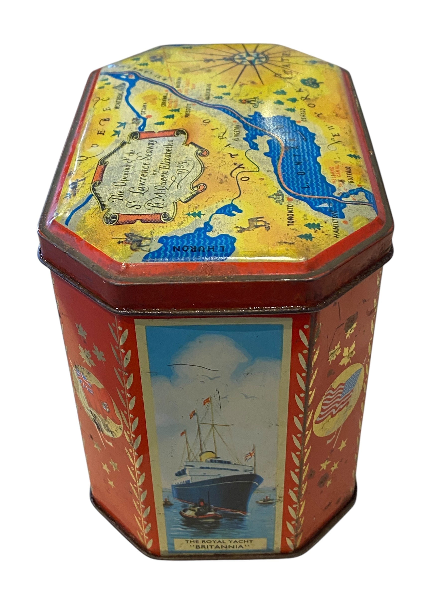 1959 Commemorative Queen Elizabeth Biscuit Tin