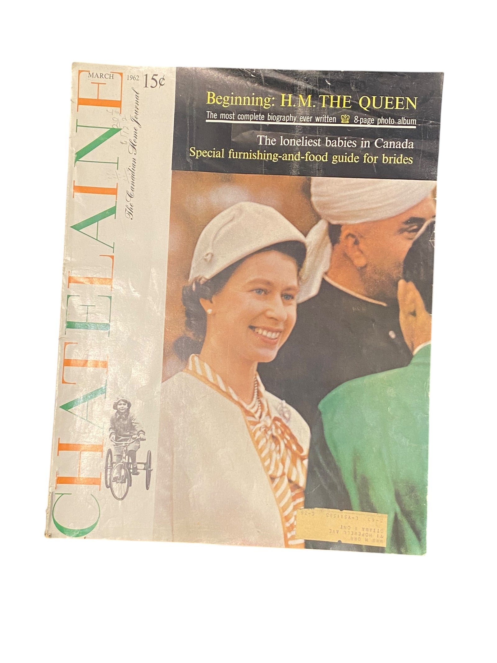 March 1962 Oversized Chatelaine Magazine Featuring QEII