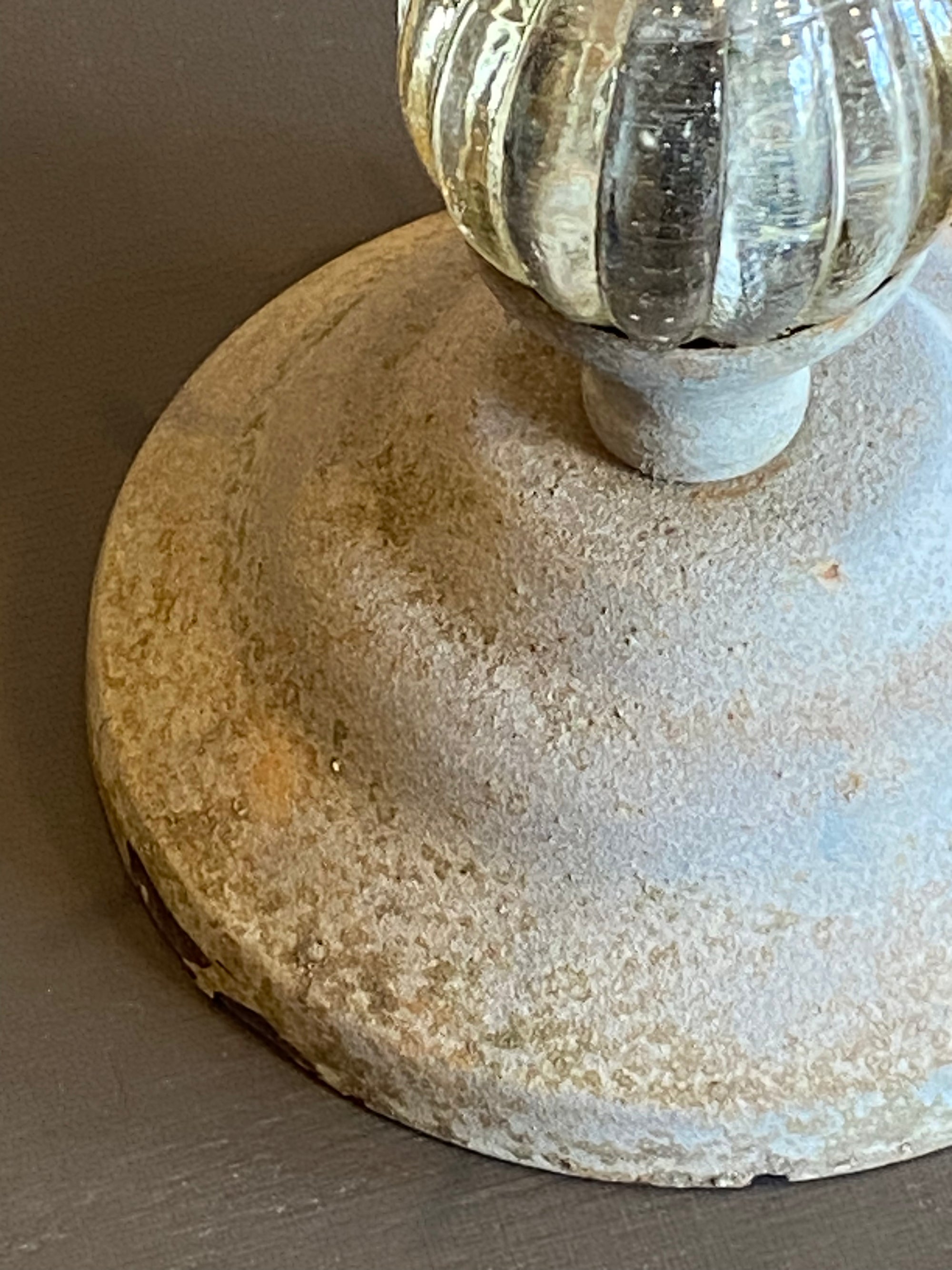 Retro Glass and Metal Tall Candleholder