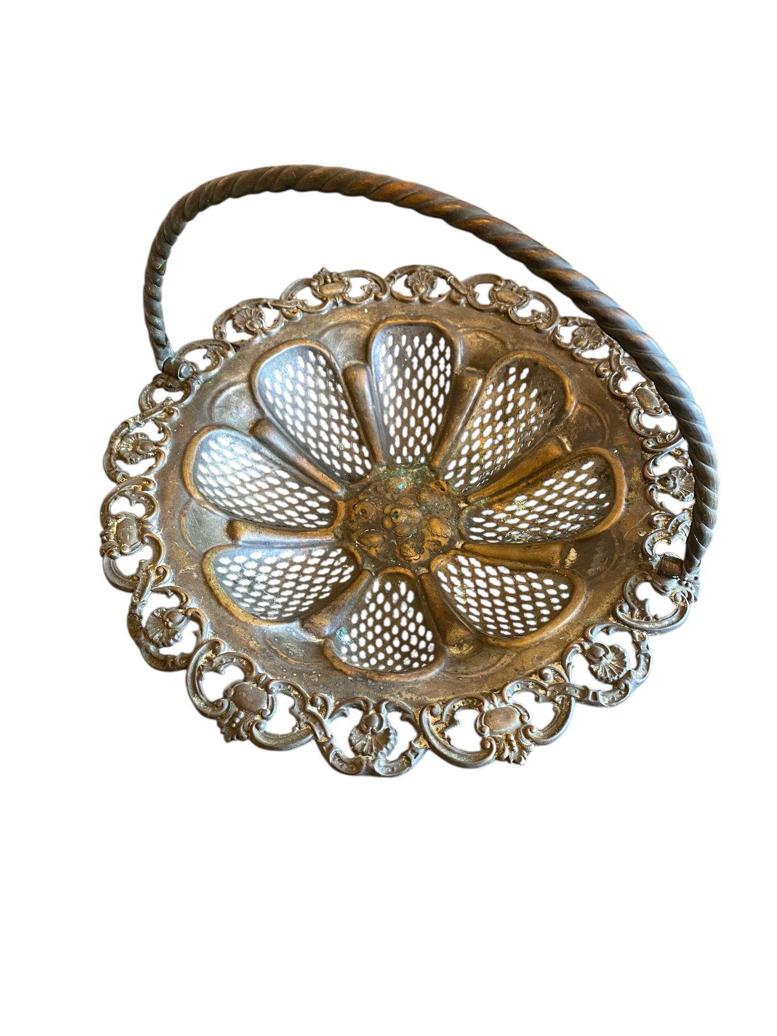 Joseph Bros & Co Filigree Swing Handle Basket