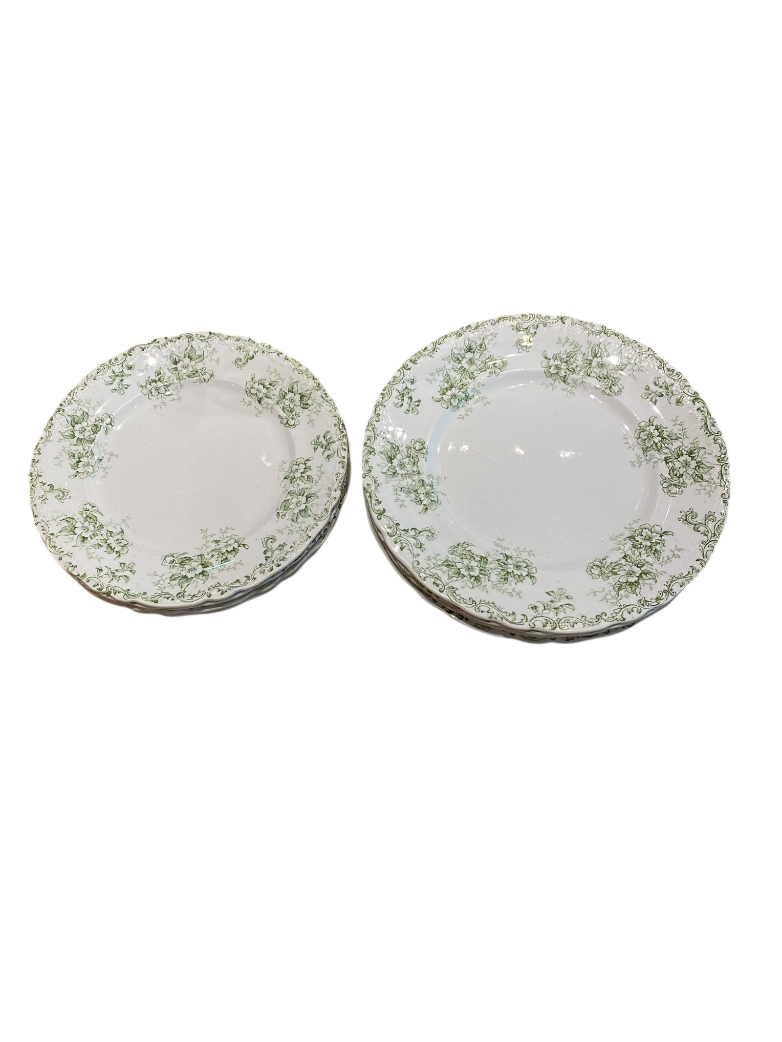 8 piece set of J.H.W. & Sons Floral Green Plates