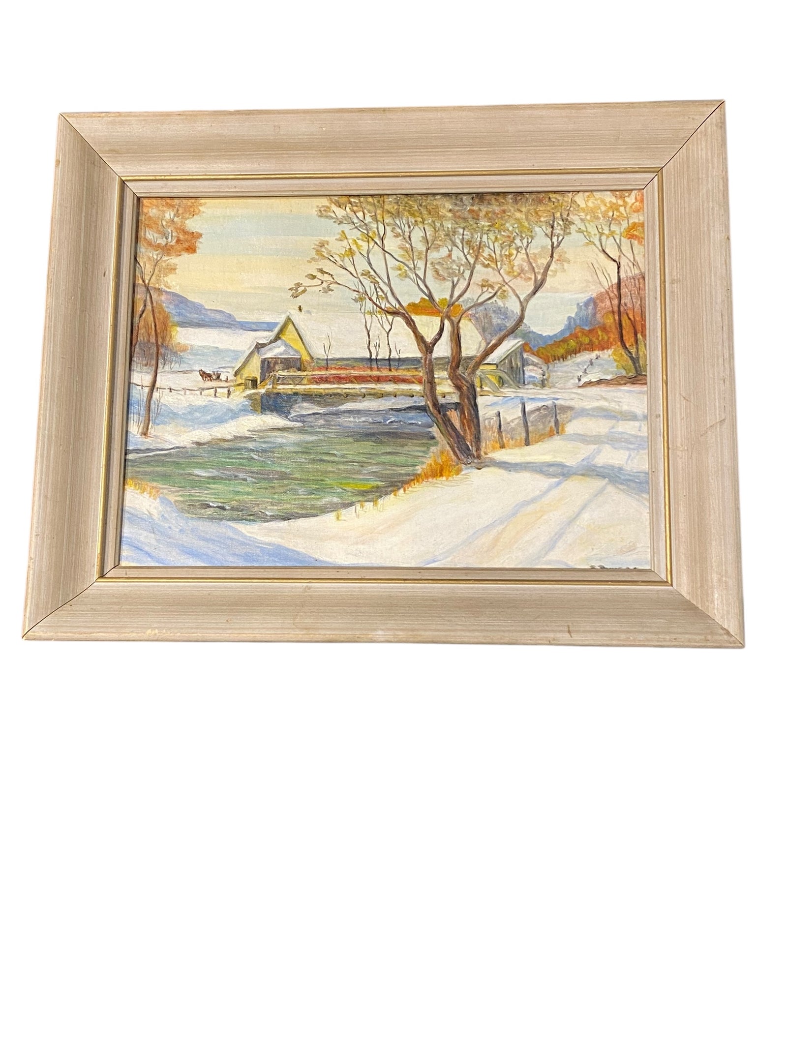 First Snow Oil Painting by E. Powers
