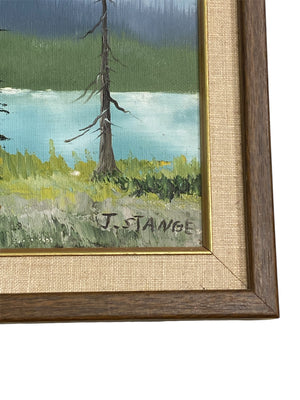 Mountains and Lake Oil Painting by J.Stange