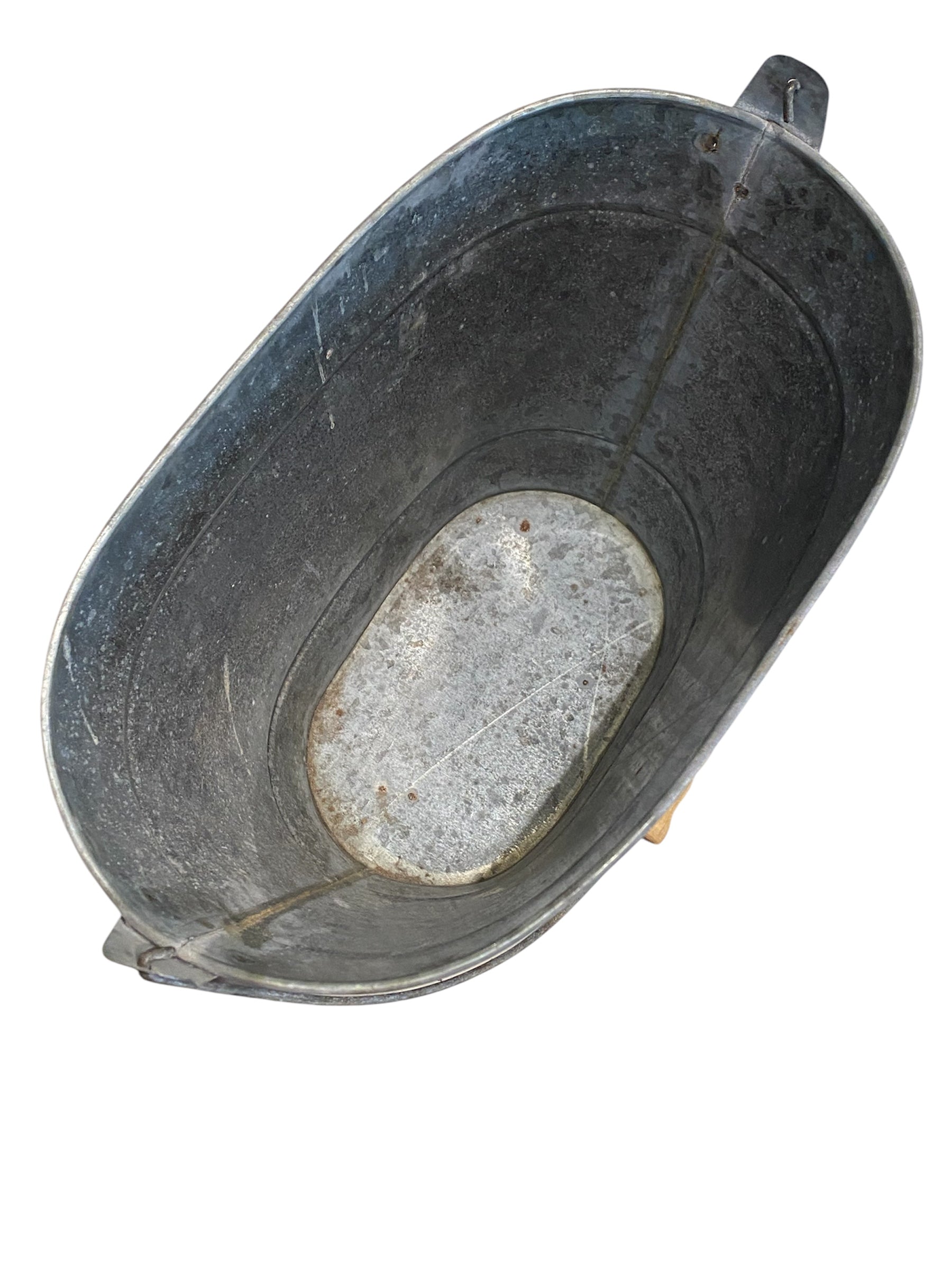 Galvanized Bucket with Wooden Handle