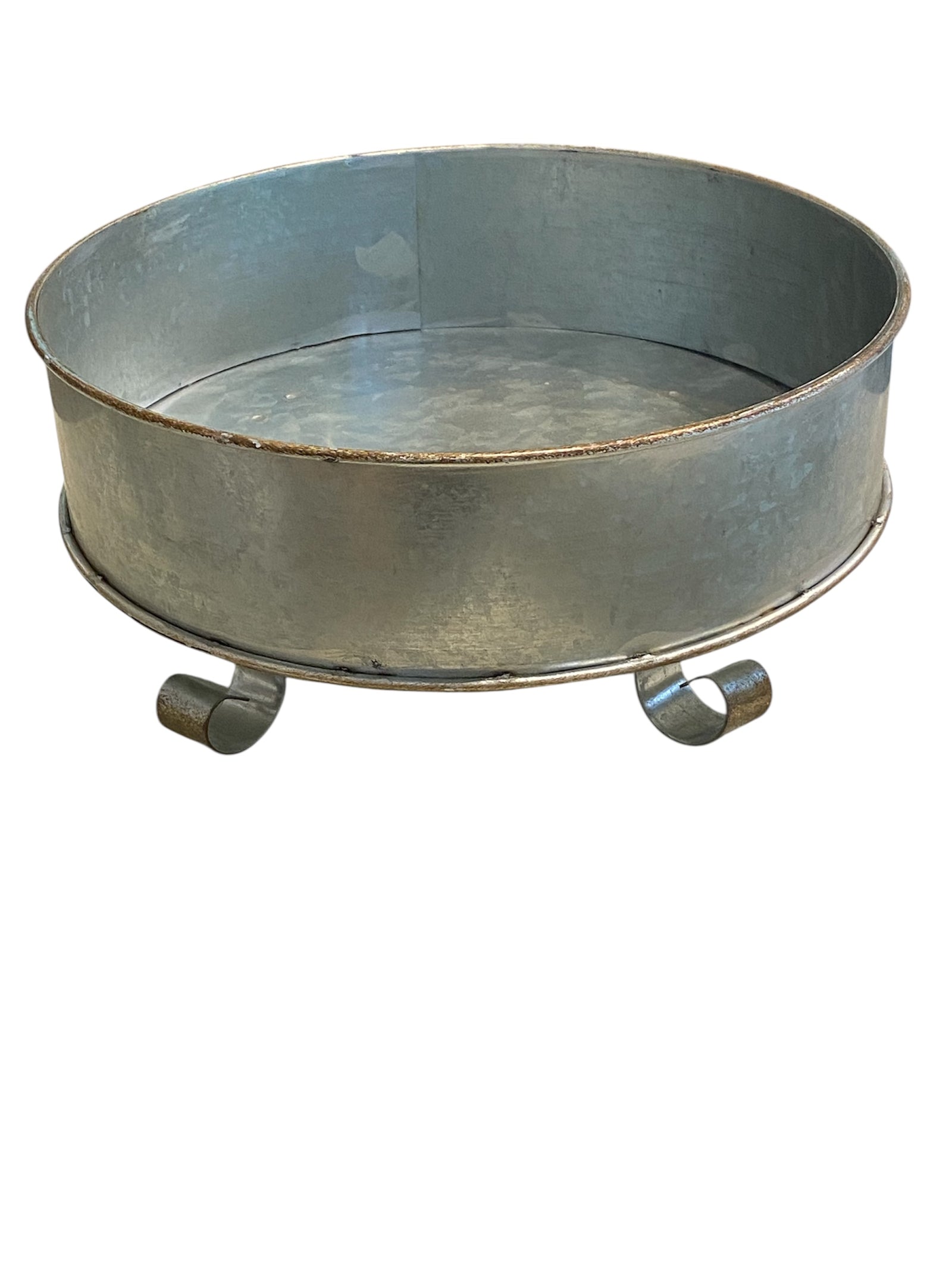 Galvanized Round Pan with Curled Legs
