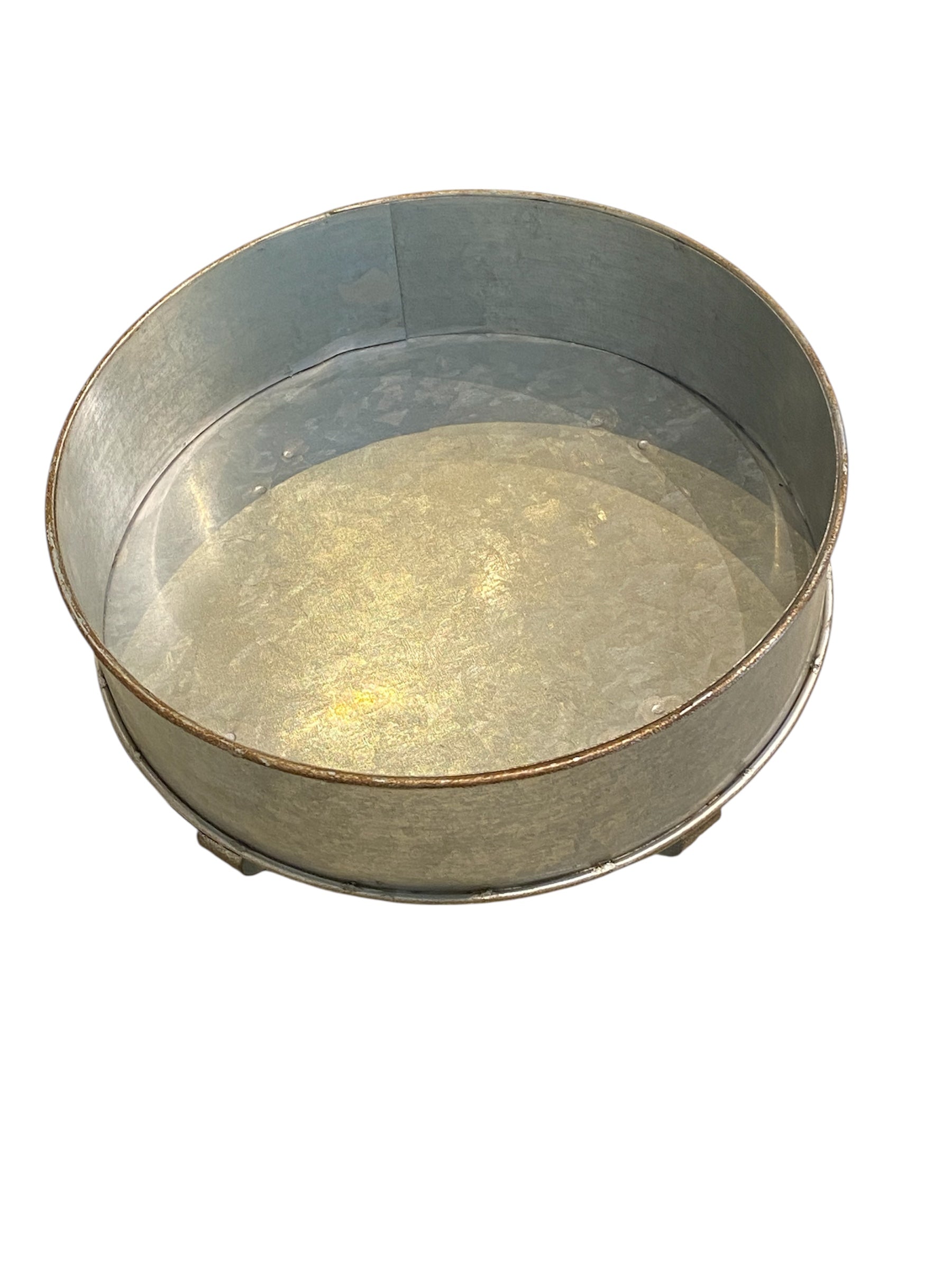 Galvanized Round Pan with Curled Legs