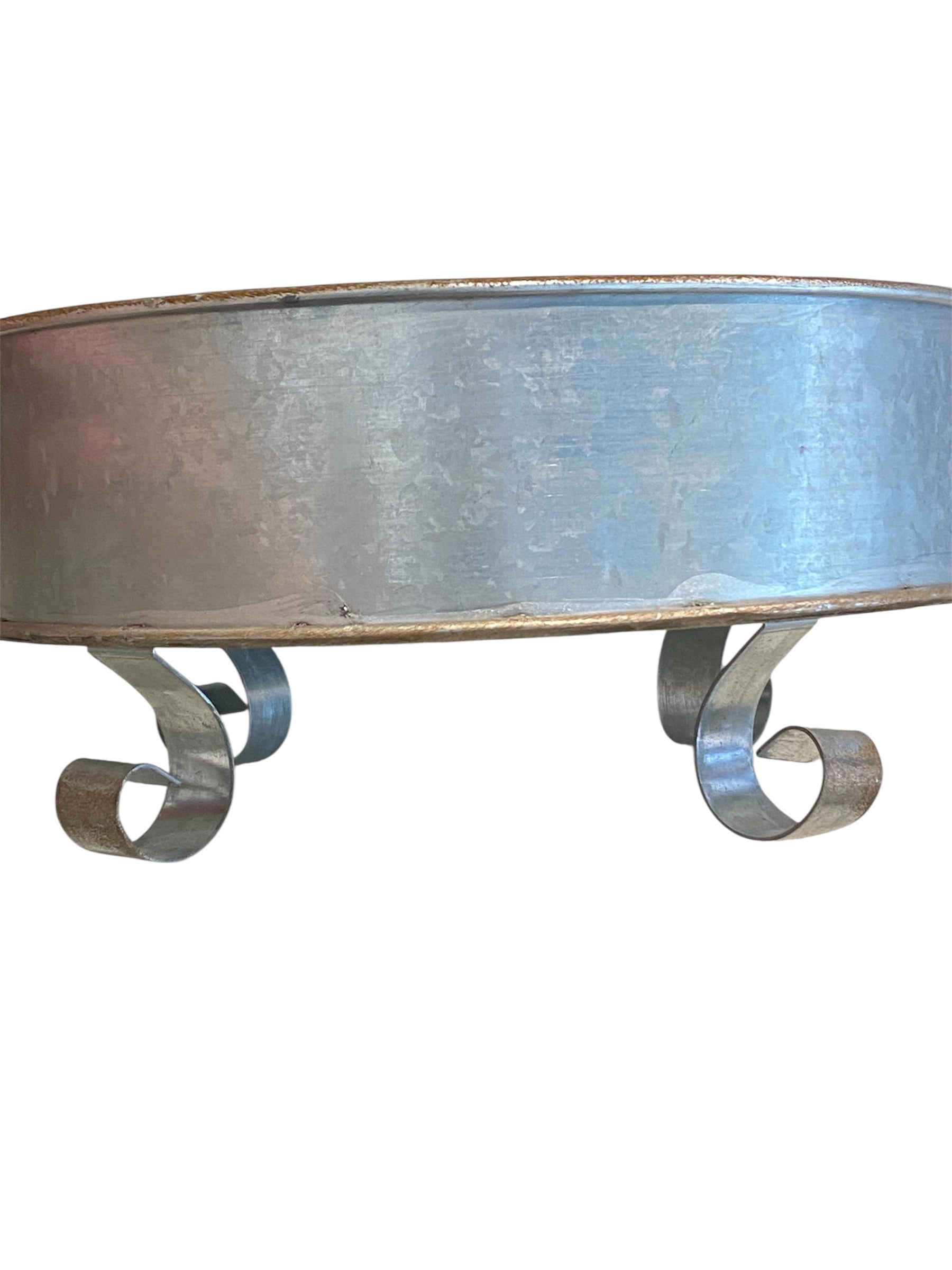 Galvanized Round Pan with Curled Legs