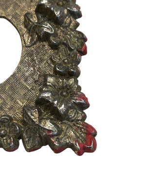 Ornate Floral Brass Outlet Cover