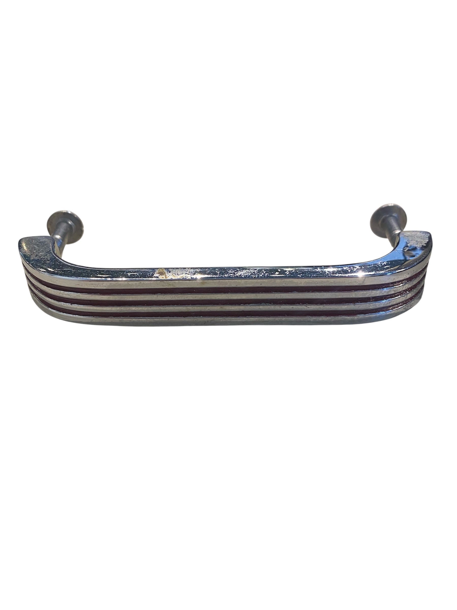 Retro Chrome Ribbed Drawer Pulls