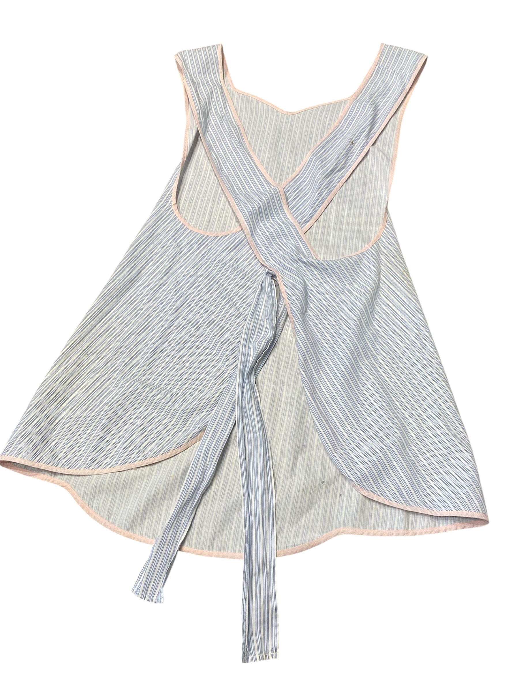 Blue Striped Cross-Back Apron
