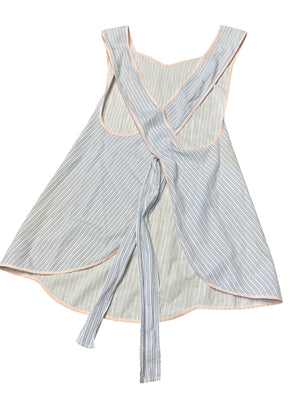 Blue Striped Cross-Back Apron