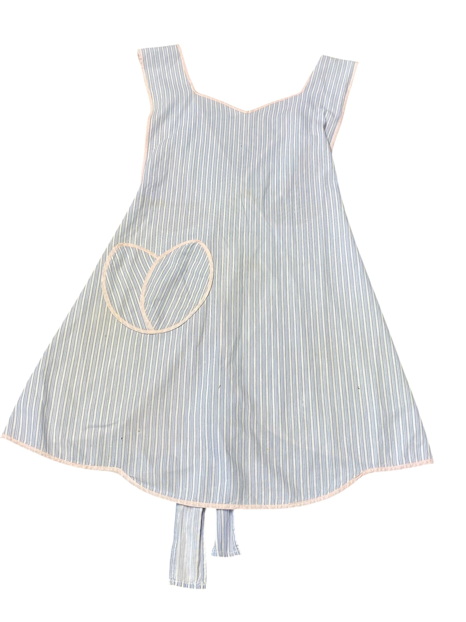 Blue Striped Cross-Back Apron