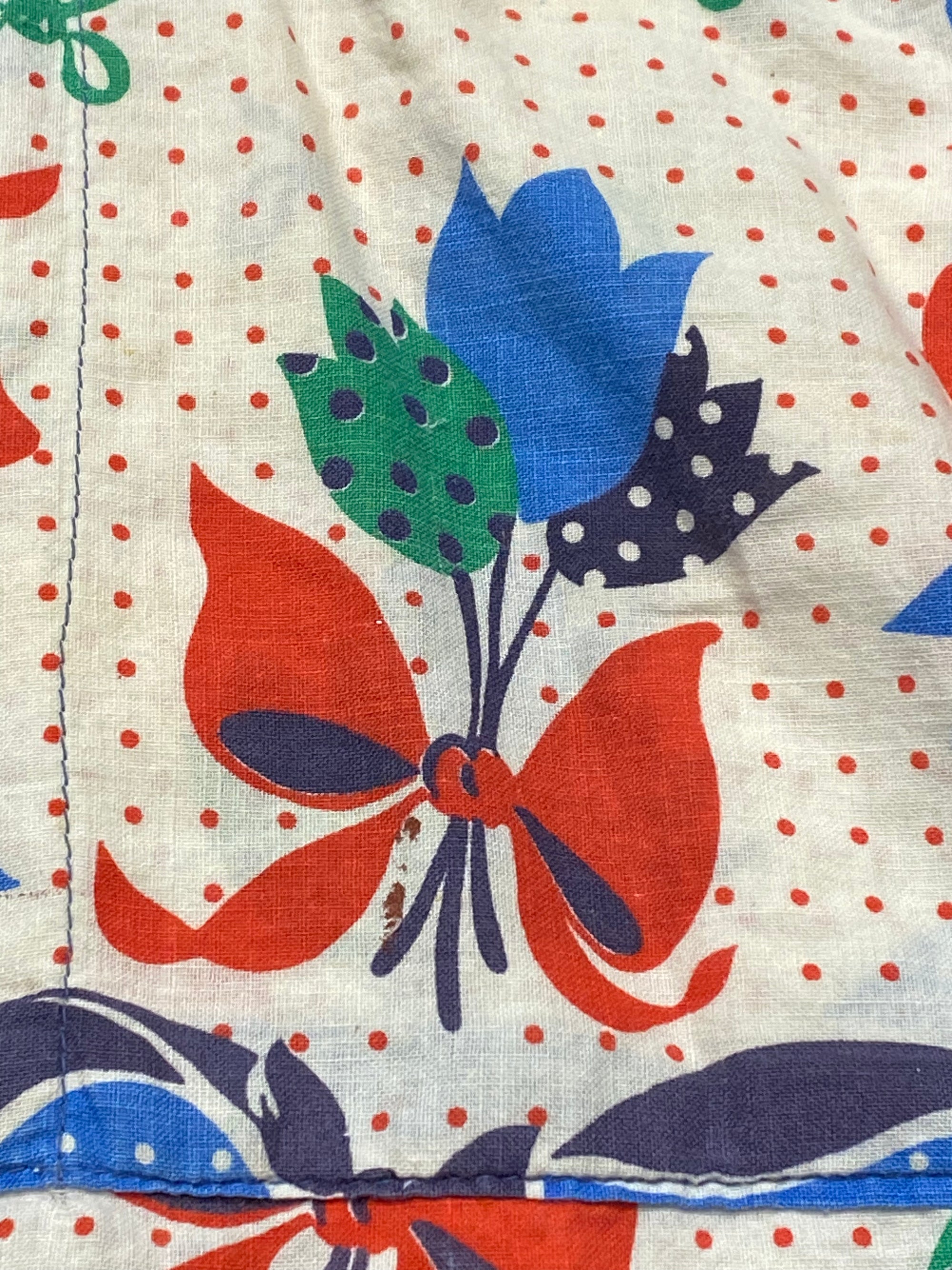 Handstitched Bow and Polka Dot Apron