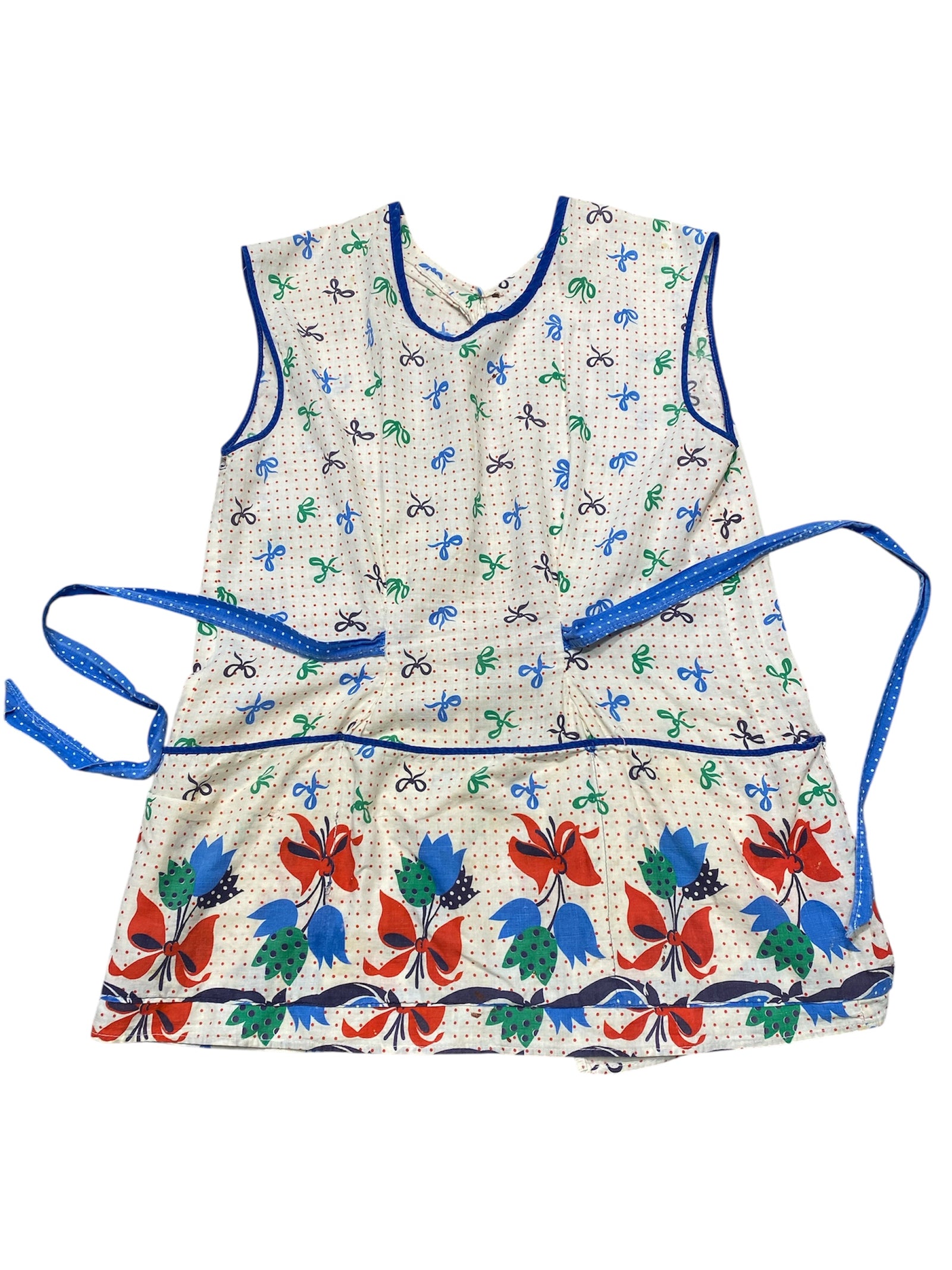 Handstitched Bow and Polka Dot Apron