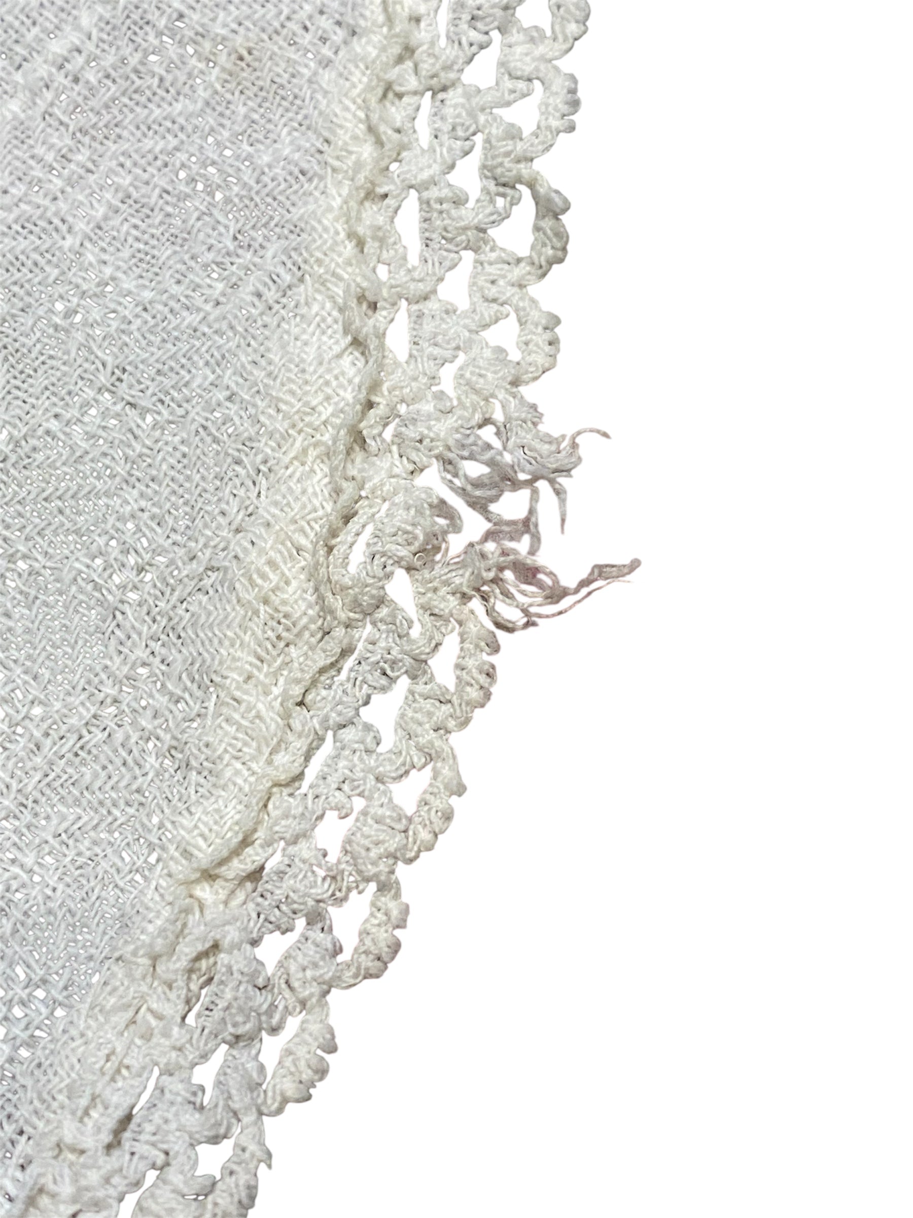 Handstitched Dresser Scarf with Flowers
