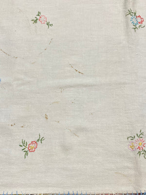 Handstitched Dresser Scarf with Baskets and Flowers
